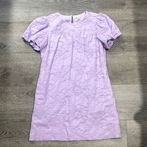 J. Crew Factory Lavender Floral Embroidered Shift Dress